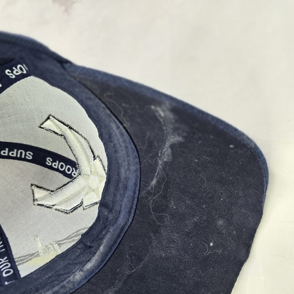 US Air Force Hat Mens Blue Adjustable Strapback Cap Aim High Barbed Wire Stripe - Picture 8 of 10